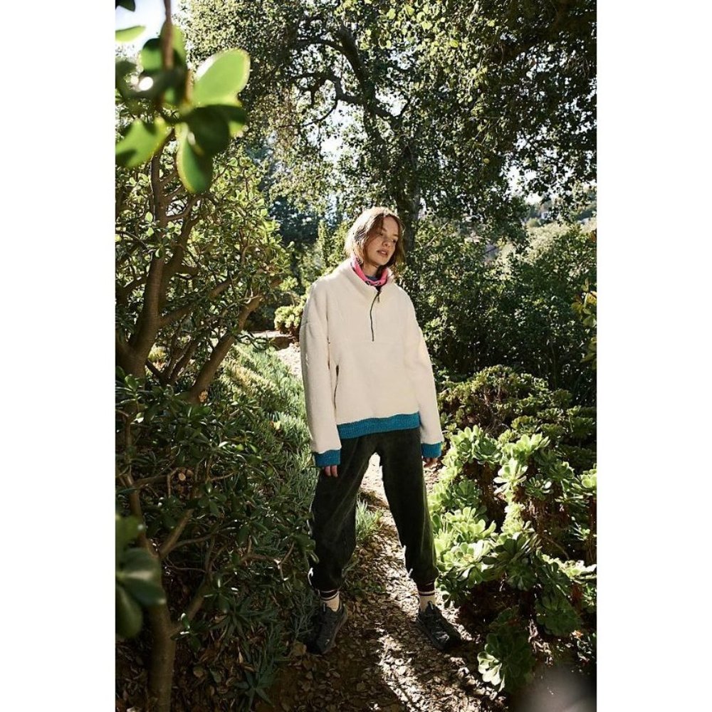 Free People FP Movement Over the Rainbow Fleece Pullover Sweatshirt Sz XL Teddy - Picture 2 of 10